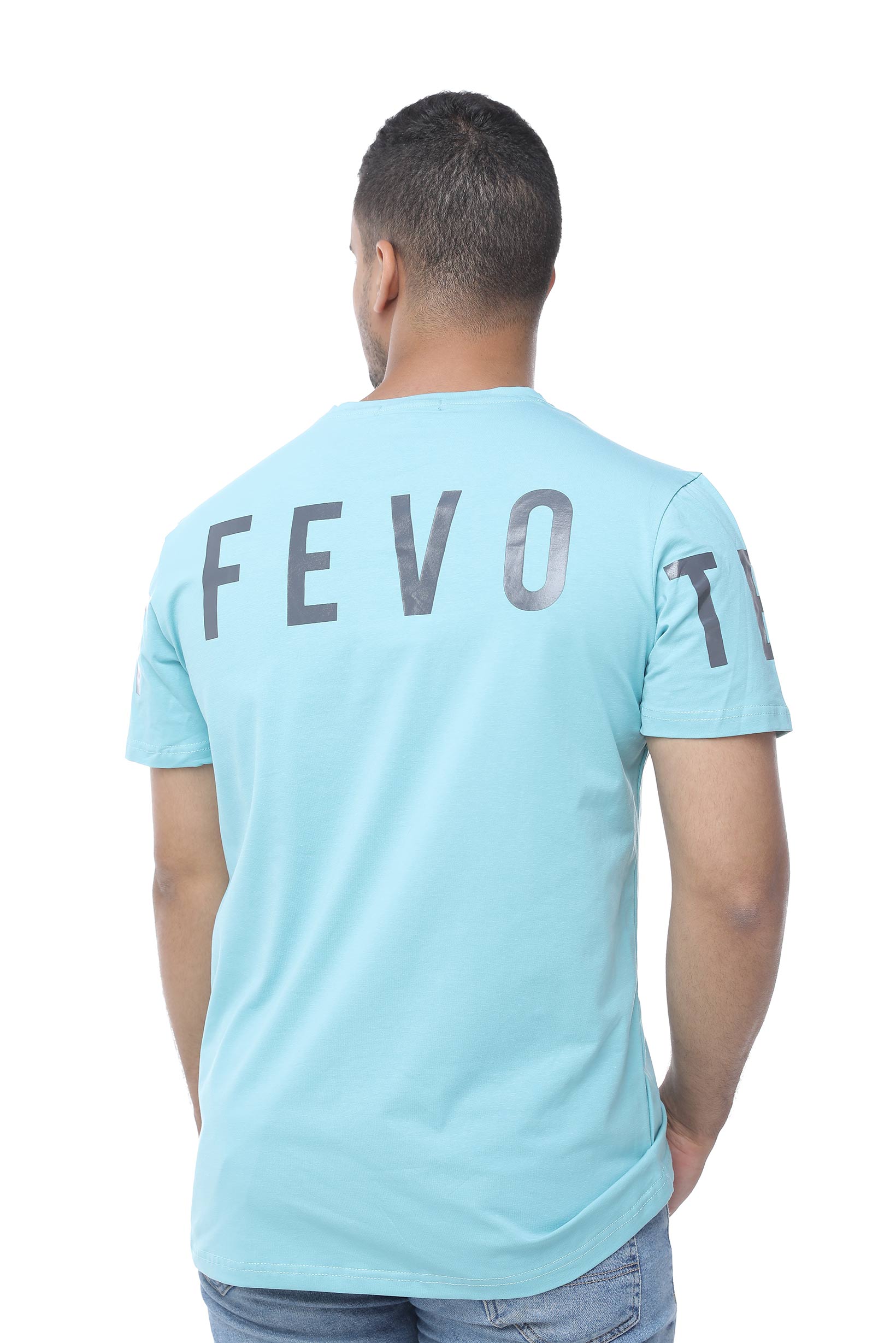 FEVO mens short flannel BLUE