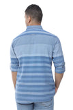 Gradient mens jumbo sleeve shirts BLUE