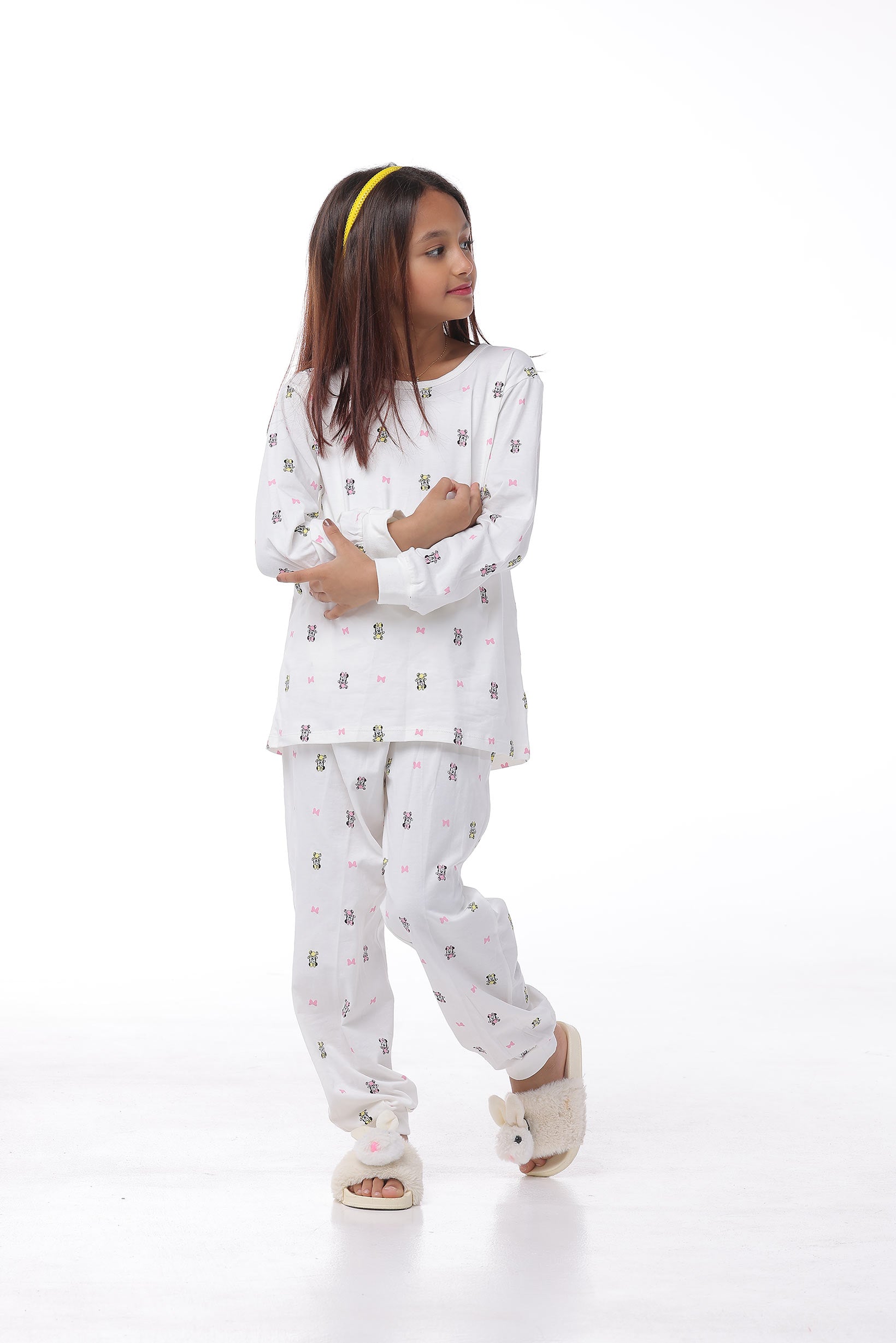 Minnie Mouse girls long sleeve pajamas OFF-WHITE