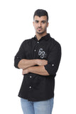 Plain Cotton mens sleeve sleeve shirts BLACK
