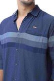 Gradient mens sleeve sleeve shirts BLUE