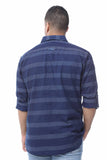 Pocket Gradient mens jumbo sleeve shirts BLUE