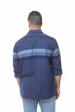 Pocket mens jumbo sleeve shirts BLUE