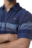 Pocket mens short jumbo shirts BLUE